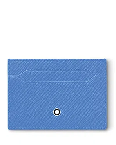 Shop Montblanc Sartorial 5cc Leather Card Holder In Blue