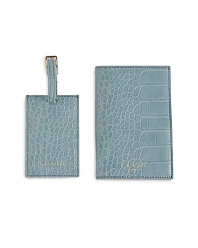 Shop Ted Baker Imitation Croc Passport & Luggage Tag Buckle In Blue