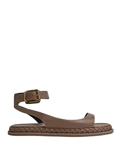 Reiss Tan Gabi Leather Plait Detail Sandals In Tan