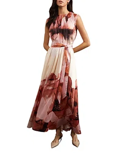 Shop Hobbs London Heligan Belted Floral Dress In Cream Pink