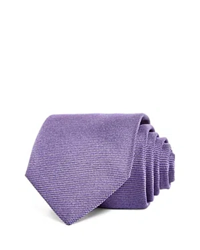 Shop Canali Solid Melange Silk Classic Tie In Purple