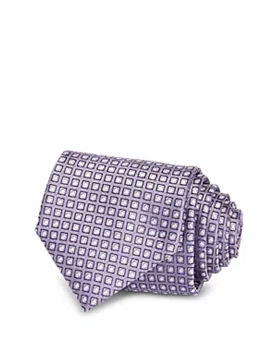 Shop Canali Micro Square Neat Silk Classic Tie In Light Purple