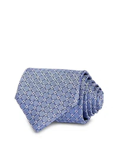 Shop Canali Small Linked Medallion Silk Classic Tie In Light Blue