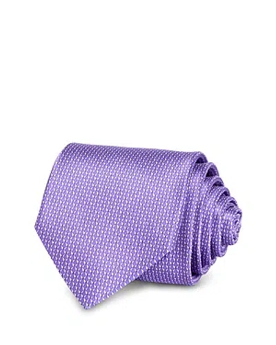Shop Canali Micro Geometric Print Neat Silk Classic Tie In Purple