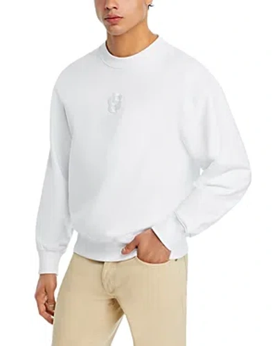 Shop Hugo Boss Soleri Logo Sweatshirt In White