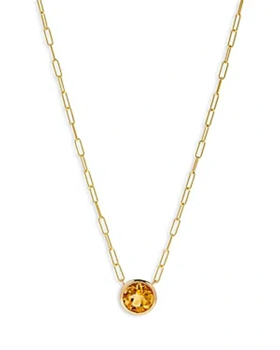 Shop Bloomingdale's Citrine Pendant Necklace In 14k Yellow Gold In Citrine/gold