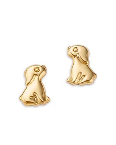 Shop Bloomingdale's Children's Tiny Puppy Screw Back Stud Earrings In 14k Yellow Gold