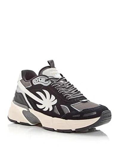 Shop Palm Angels Men's The Palm Runner Low Top Sneakers In Black Grey