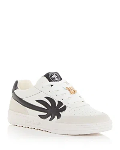 Shop Palm Angels Men's Palm Beach University Low Top Sneakers In White Black