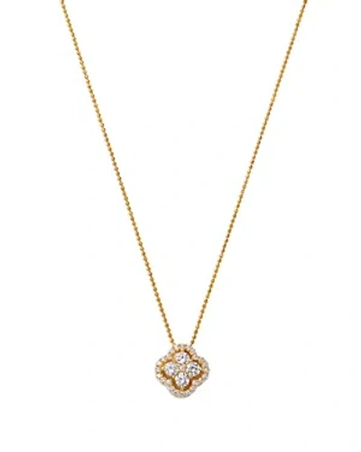 Shop Bloomingdale's Diamond Clover Pendant Necklace In 14k Yellow Gold, 0.75 Ct. T.w.