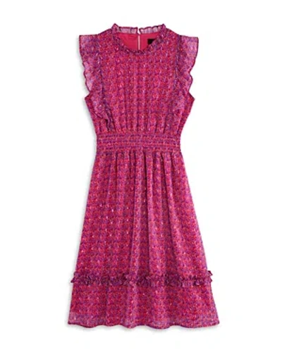 Shop Aqua Girls' Best Seller Ruffle Midi Dress, Little Kid, Big Kid - 100% Exclusive In Pink Multi