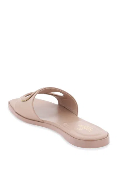 Shop Valentino Garavani Vlogo Cut-out Slides In Neutro