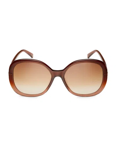 Shop Stella Mccartney Women's Round Shiny 58mm Gradient Sunglasses In Light Brown Gradient