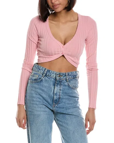 Shop Cotton Citizen Capri Crop Cardigan In Pink