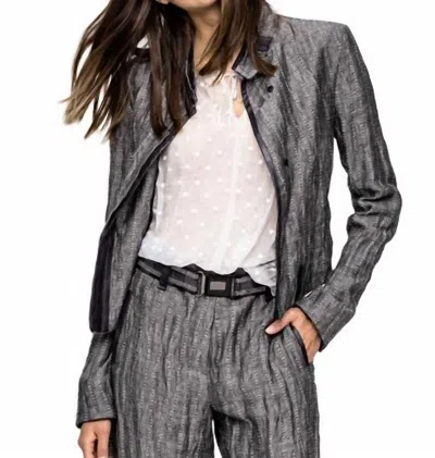 Shop Beate Heymann Linen Jacket In Grey In Silver