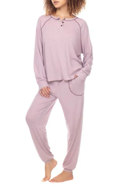 Shop Honeydew Intimates Fall Back Henley Lounge Pajamas In Delight