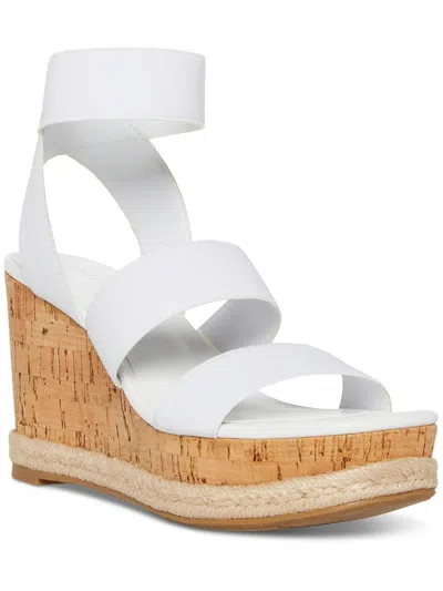 Shop Madden Girl Marandaa Womens Slip On Strappy Wedge Sandals In White