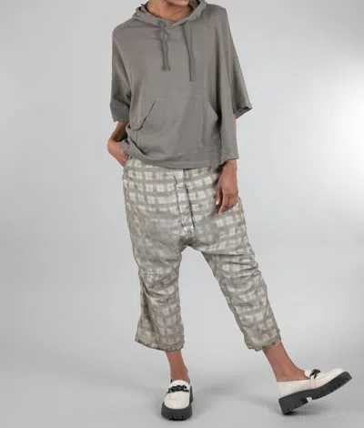 Shop Rundholz Illusion Layer Check Pant In Linen In Grey