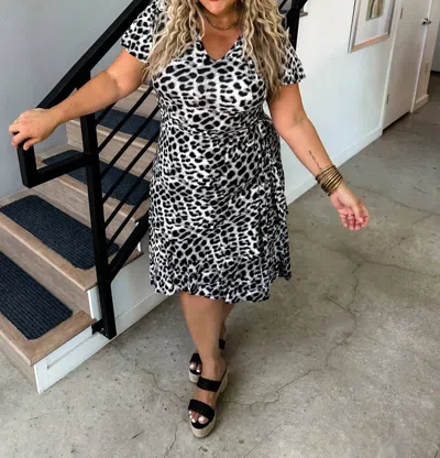 Shop Blakeley Let's Get Wild Cheetah Dress In Grey Cheetah In White