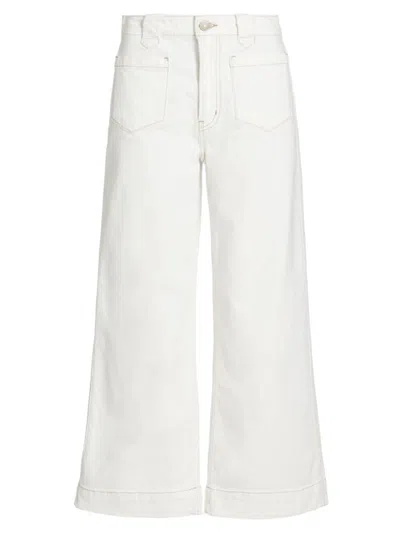 Shop Frame Women's Utility Stretch-cotton Straight-leg Crop Jeans In Au Natural Clean