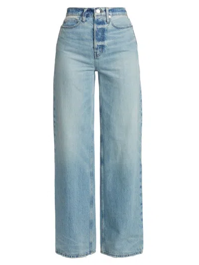 Shop Frame Women's The 1978 High-rise Wide-leg Jeans In Rhode