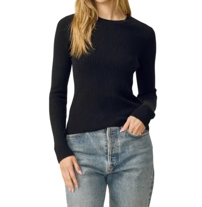 Shop One Grey Day Piper Cashmere Pullover In Black In Blue