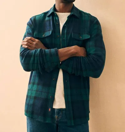 Shop Faherty Legend Sweater Shirt In Blackwatch Plaid In Green