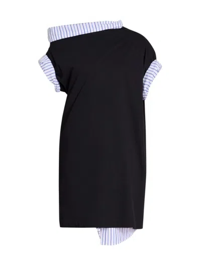 Shop Dries Van Noten Women's Henea Layered Cotton Dress In Black