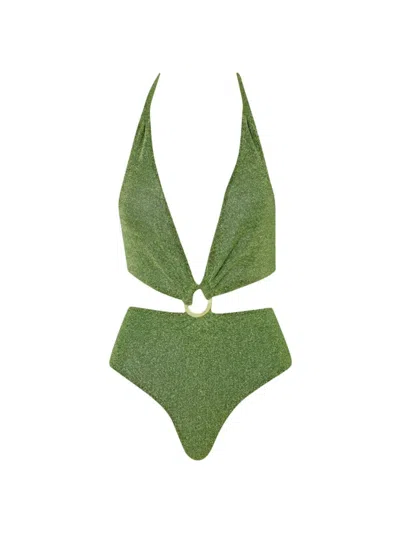 Shop Baobab Women's Sarakiniko Selena Metallic One-piece Swimsuit In Dua
