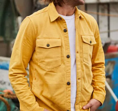 Shop Faherty Jersey Shirt Jacket In Fading Sun In Yellow