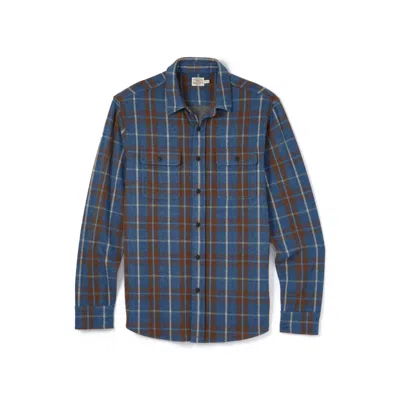 Shop Faherty Legend Sweater Shirt In Alpine Lake Plaid In Blue