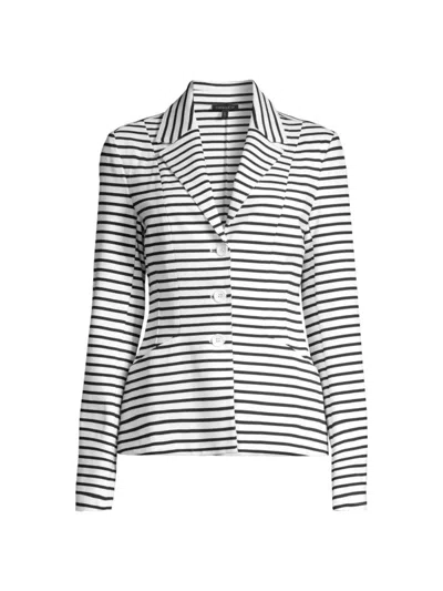 Shop Capsule 121 Women's The Sight Striped Knit Jacket In Black White
