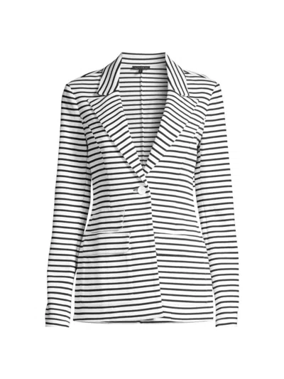Shop Capsule 121 Women's The Hailey Striped Knit Jacket In Black White