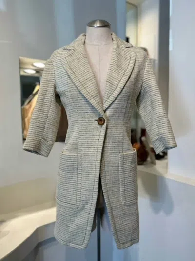 Shop Byron Lars Rawsilk Tweed Coat In Twinkle In Grey