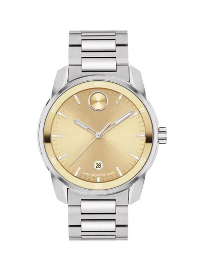 Shop Movado Men's Bold Verso Stainless Steel Bracelet Watch/42mm In Two Tone Gold
