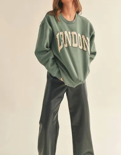 Shop Miou Muse The London Patch Sweatshirt In Emerald In Green