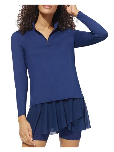Shop Eleven By Venus Williams Womens Tennis Quarter Zip Shirts & Tops In Blue