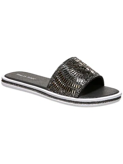 Shop Thalia Sodi Dianna Womens Open Toe Slip On Slide Sandals In Black