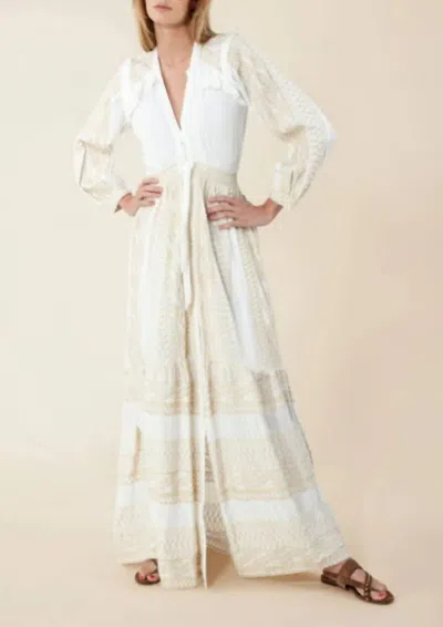 Shop Hale Bob Long Sleeve Dress In Ivory In White
