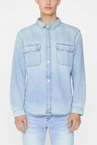 Frame Unison Denim Button-up Shirt In Blue