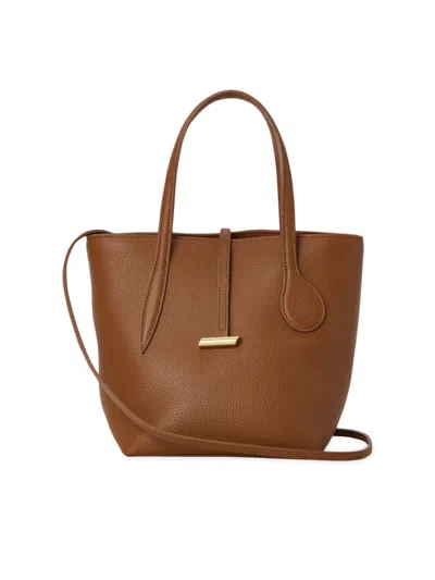 Shop Little Liffner Women's Sprout Mini Leather Tote Bag In Caramel