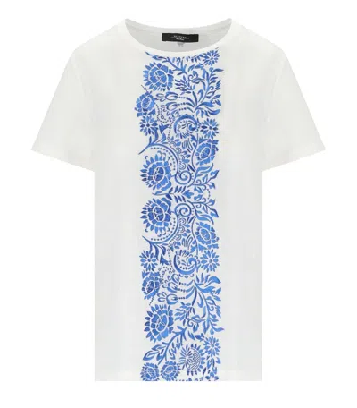 Shop Max Mara Magno White And Blue T-shirt