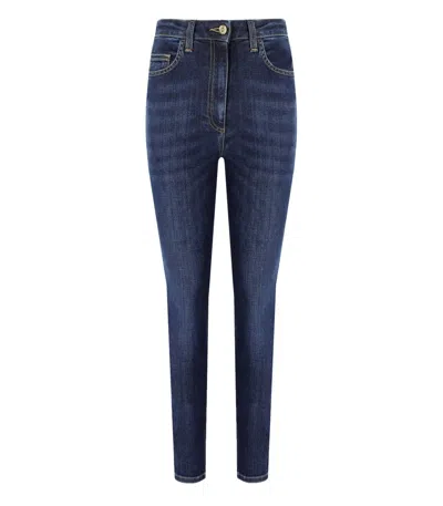 Shop Elisabetta Franchi Vintage Blue Skinny Fit Jeans