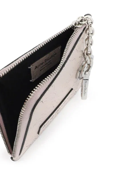 Shop Acne Studios Cracked Leather Wallet With Distressed In Pink