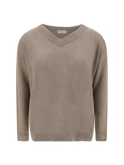 Shop Brunello Cucinelli Sweater In Nutshell