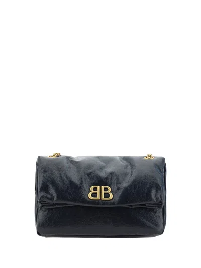 Shop Balenciaga Monaco Shoulder Bag In Black