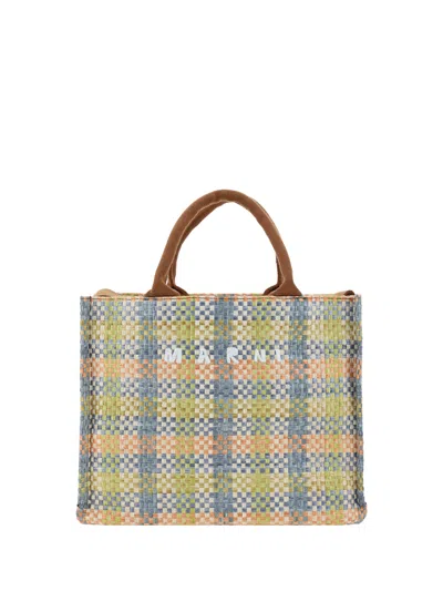 Shop Marni Handbag In Lemon/apricot/moca