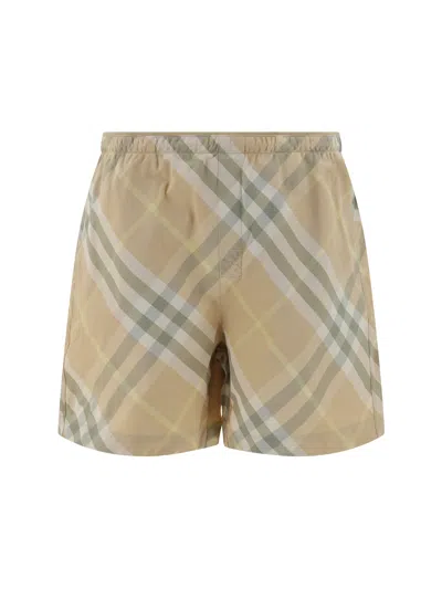 Shop Burberry Swimsuit In Flax Ip Check