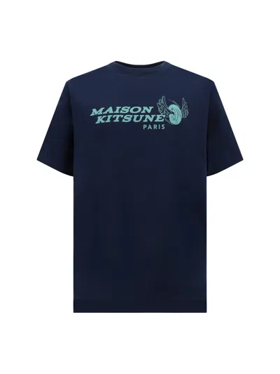 Shop Maison Kitsuné T-shirt In Ink Blue