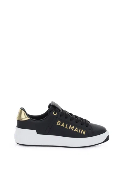 Shop Balmain Leather B-court Sneakers In Multicolor